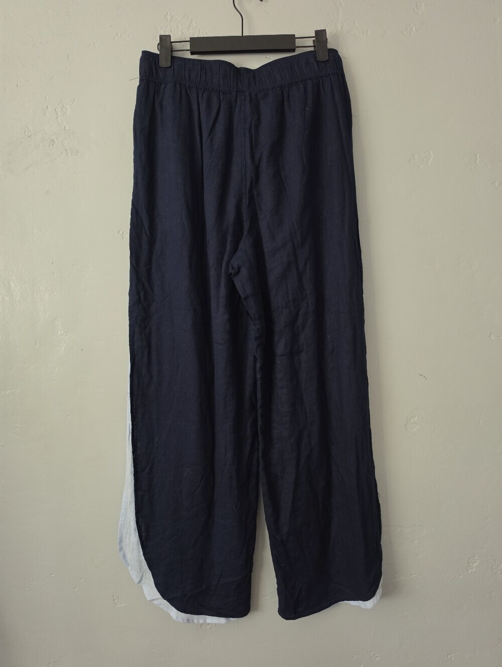 Haute Hippie Double Layered Linen Blend Boho Wide Leg Elastic Waist Pant Medium - Picture 3 of 9
